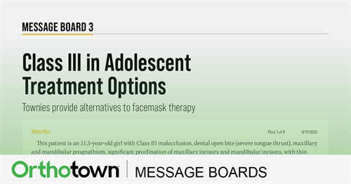 Class III in Adolescent Treatment Options Townies provide alternatives to facemask therapy