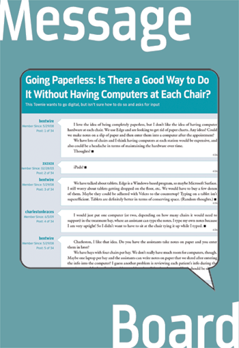 Going Paperless: Is There a Good Way to Do It Without Having Computers at Each Chair? This Townie wants to go digital, but isn't sure how to do so and asks for input.