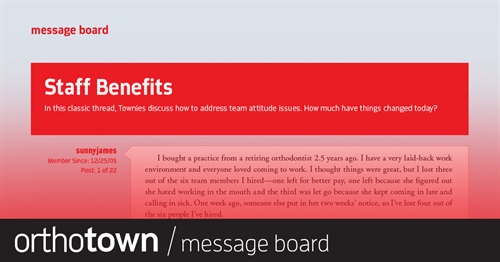 Staff Benefits Townies give feedback on a doctor’s new office setup and share their management advice.