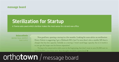Sterilization for Startup A Townie asks peers which sterilizer makes the most sense for a brand-new office.
