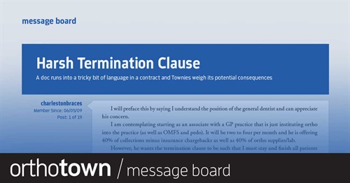 Harsh Termination Clause A doc runs into a tricky bit of language in a contract and Townies weigh its potential consequences.
