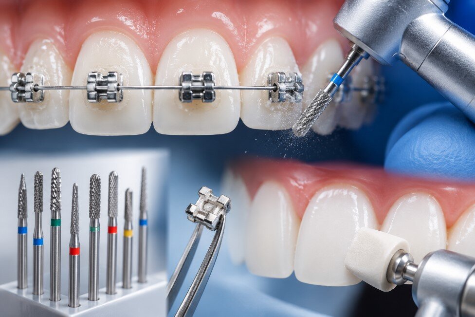 Efficient and Enamel-Safe Post-Bracket Cleanup: Busch ROTO-PRO Orthodontic Debonding Burs and the 9650 Series Orthodontic Adhesive Remover Polishers
